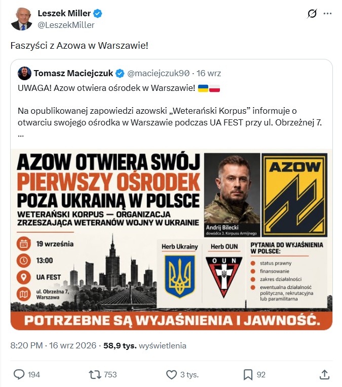 fot. FB/LeszekMiller