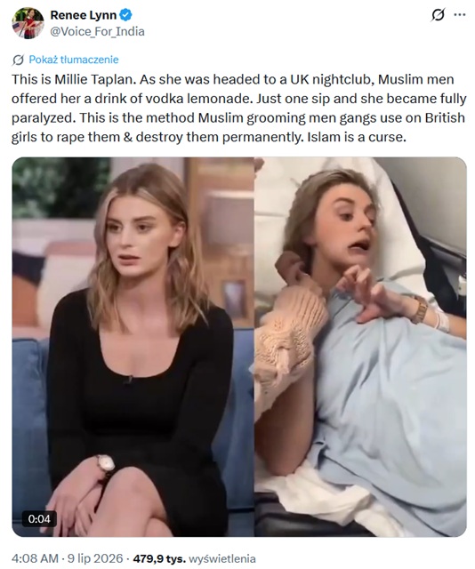 Millie Taplin (fot. X.com)