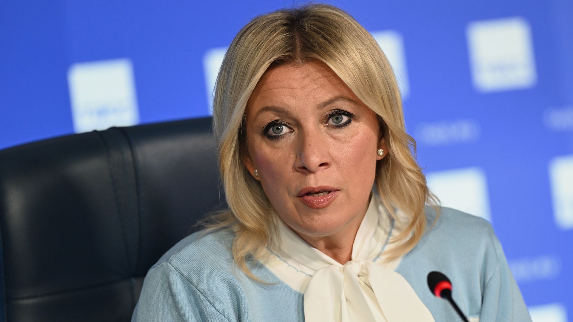Maria Zacharowa podczas konferencji w agencji TASS 17 września 2026 roku.(fot. S.Karacan/Anadolu/Getty Images)