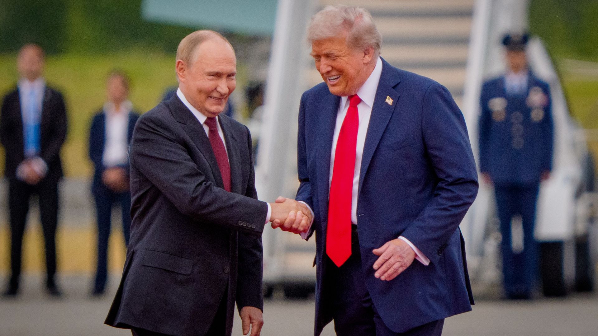 Trump i Putin na Alasce w 2025r. (fot.  Andrew Harnik/Getty Images)