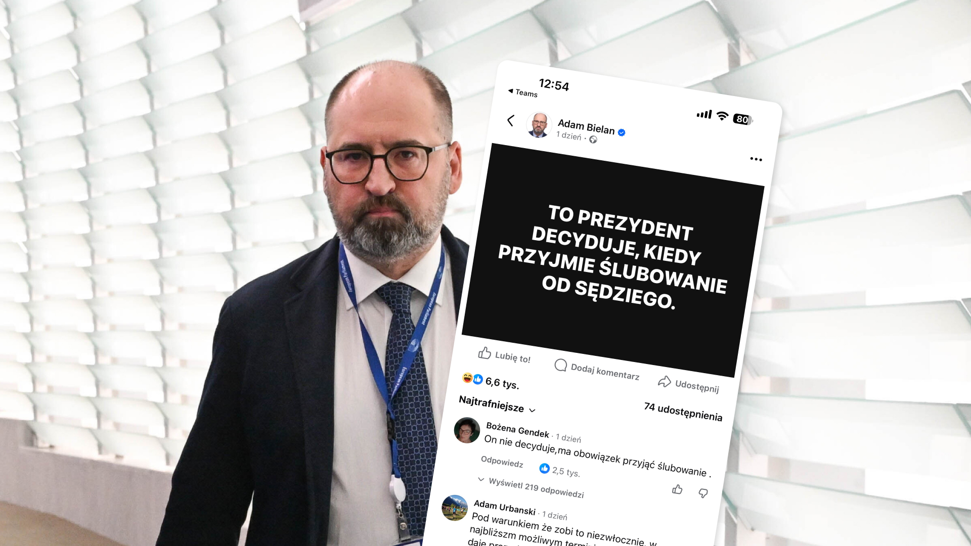 Prezydent zwierzchnikiem Trybunału? Według Bielana tak