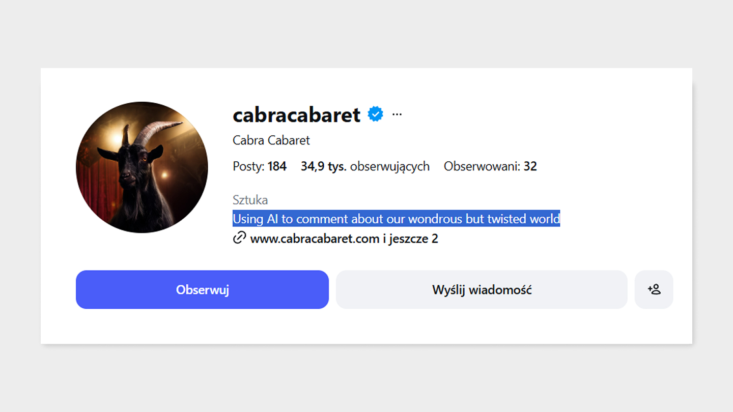 fot. profil Cabra Cabaret na Instagramie