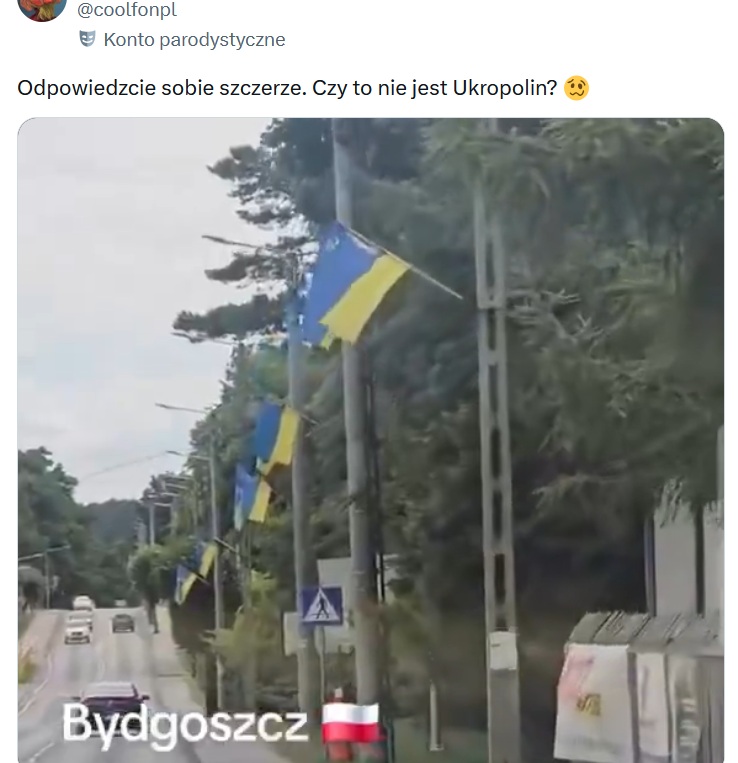 Wpis rzekomo pochodzący z Bydgoszczy (fot. X.com)