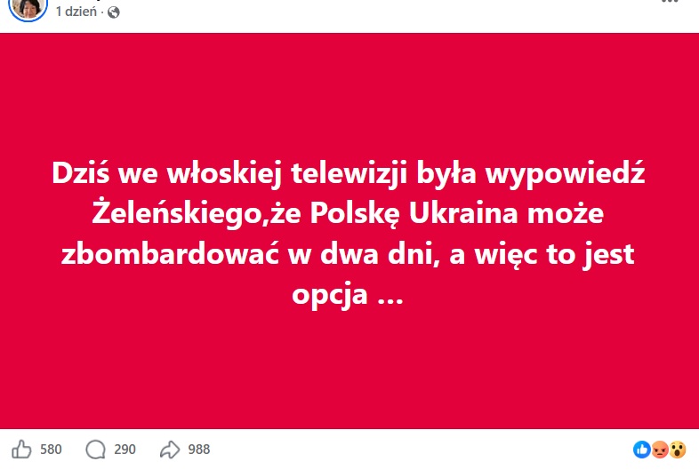 Wpis z Facebooka (fot. Facebook)
