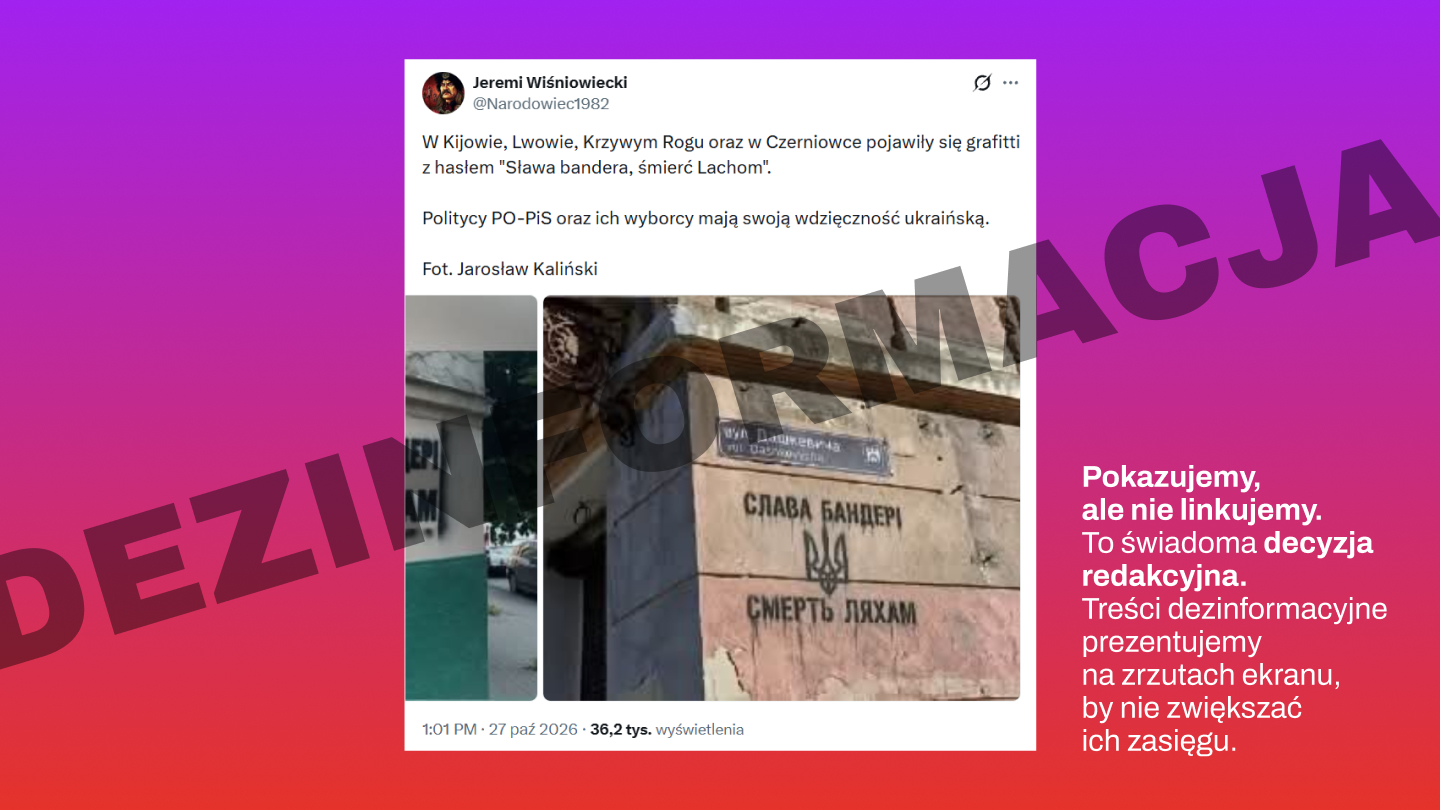 Jeden z wpisów ze zdjęciami antypolskich napisów (fot. X)