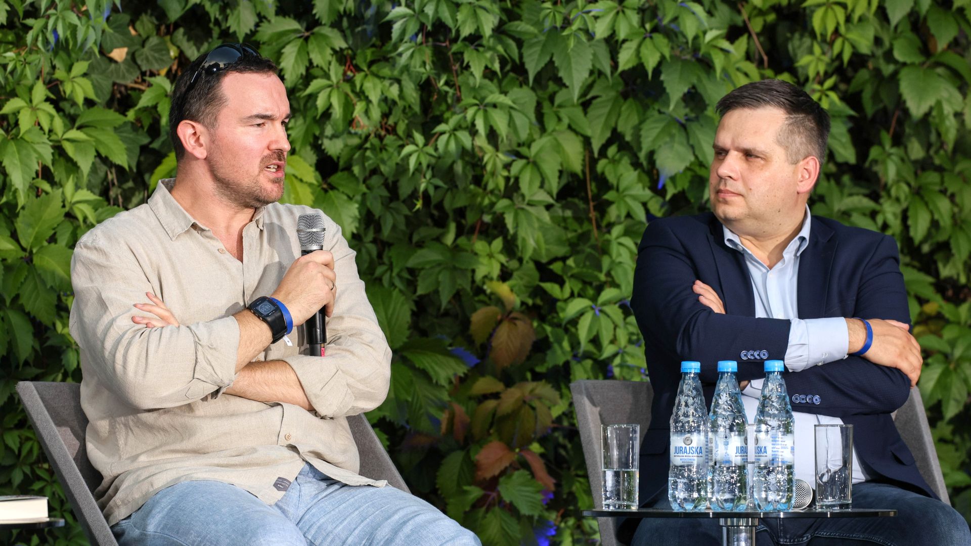 Dr Paweł Musiałek (L) i ppłk rez. Maciej Korowaj (P) podczas debaty "Polska – najbezpieczniejszy kraj świata (fot. PAP/Paweł Supernak)