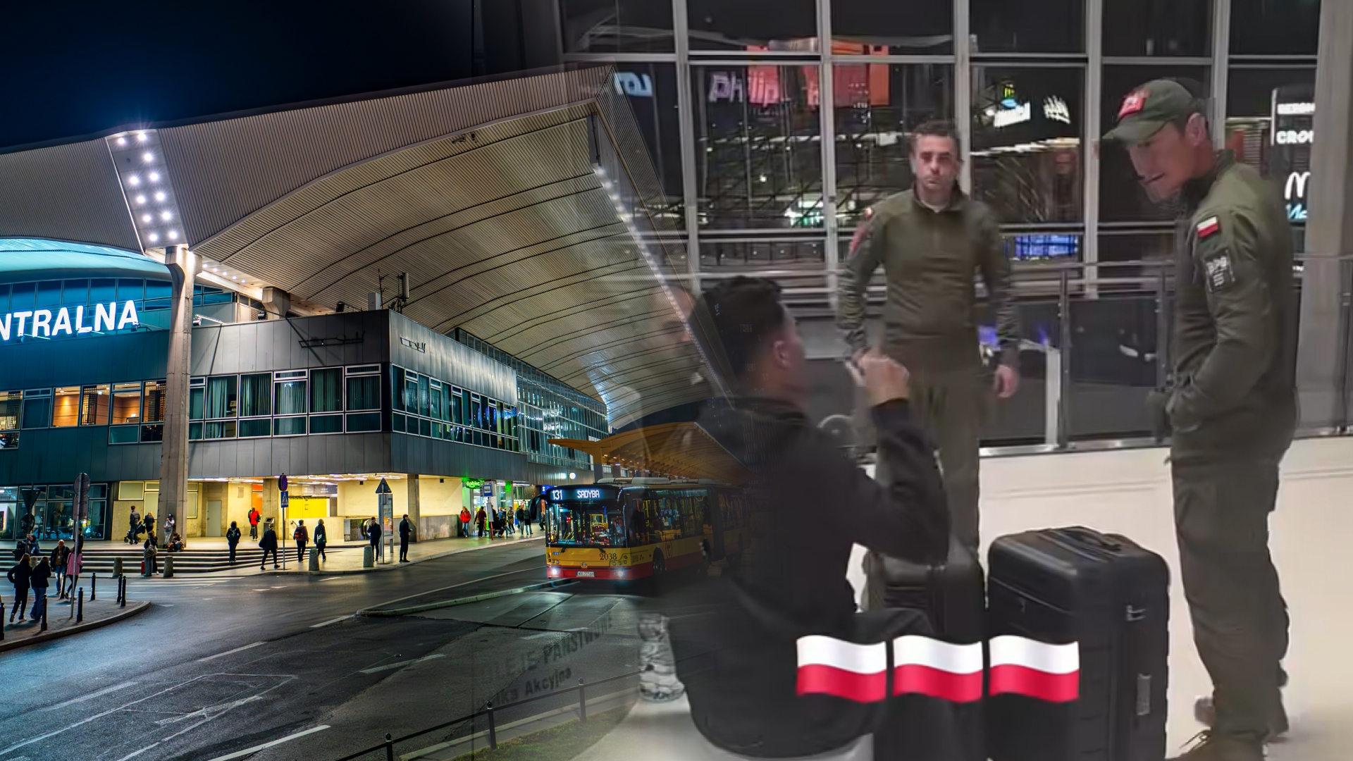 „Brawo Putin” i przebierańcy na dworcu. Sprawę „patroli obywatelskich” bada stołeczna policja 