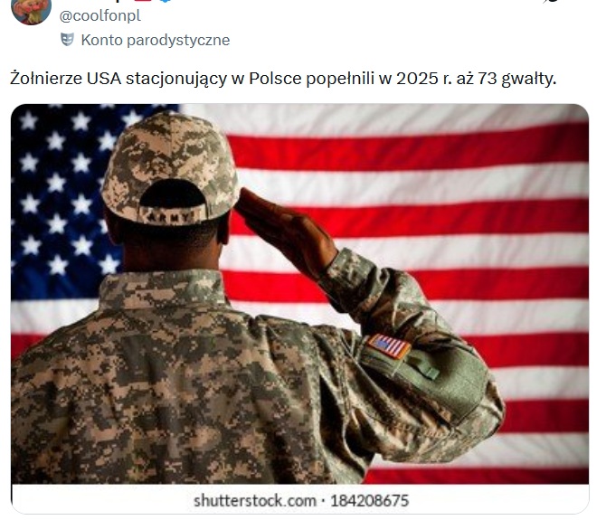 Wpis o amerykańskich żołnierzach (fot. X.com)