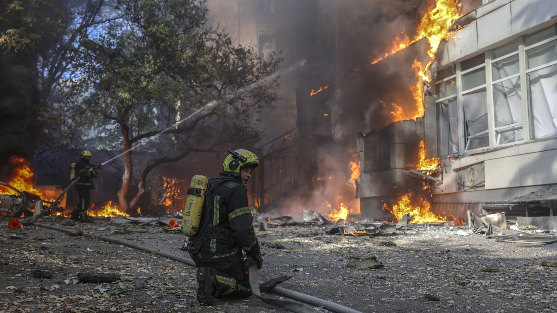 Atak na Kijów, 28 września (fot. PAP/EPA/SERHII DILIN)