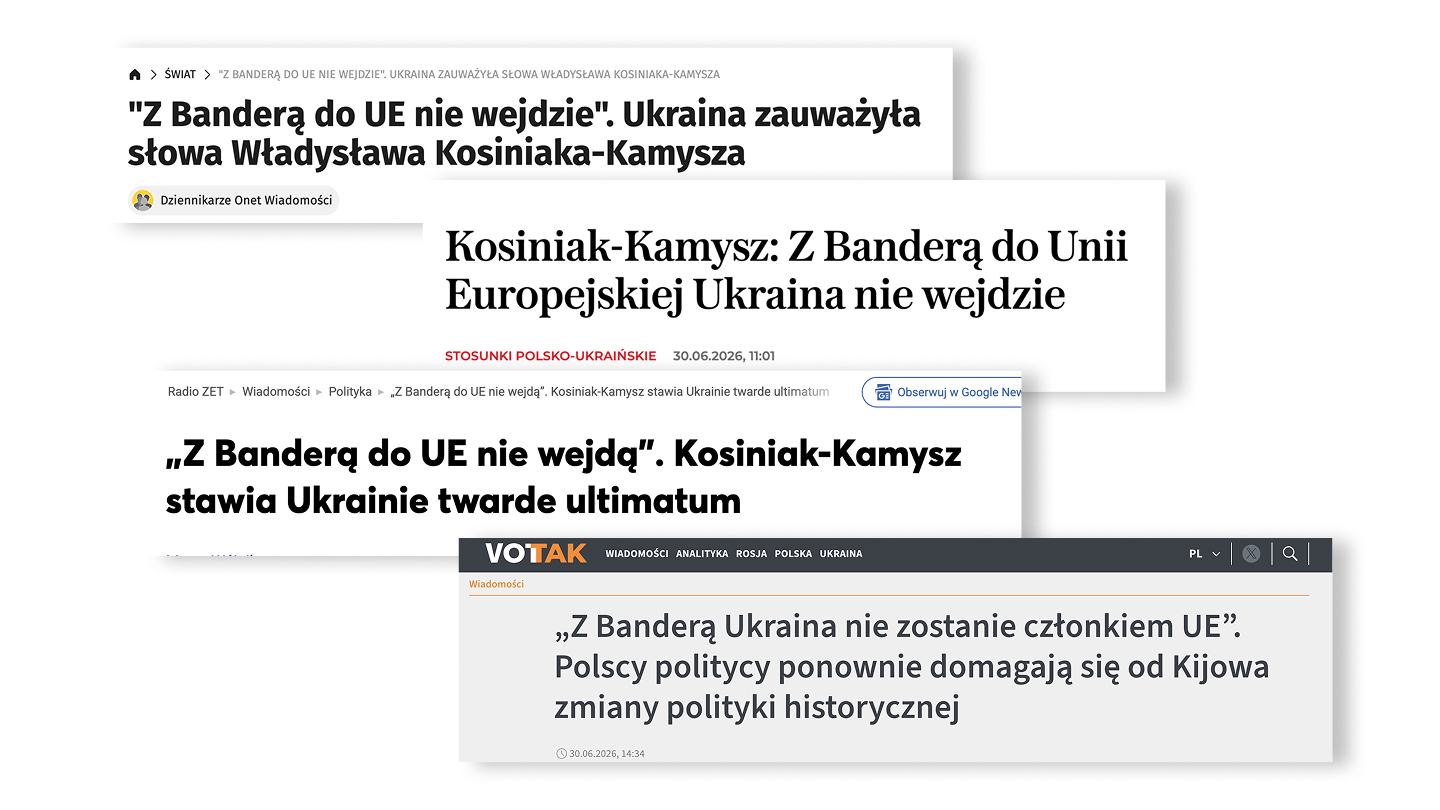 Nagłówki artykułów po wypowiedzi Władysława Kosiniaka-Kamysza