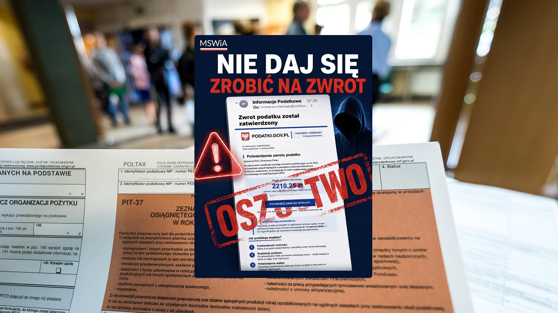 „Fałszywy zwrot podatku. Jedno kliknięcie i konto znika”
