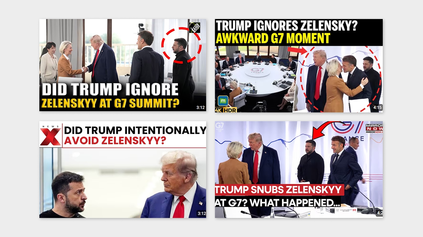 Zamieszczony na YouTube film sugerujący, że Donald Trump zignorował Wołodymyra Zełenskiego. (fot. YouTube)