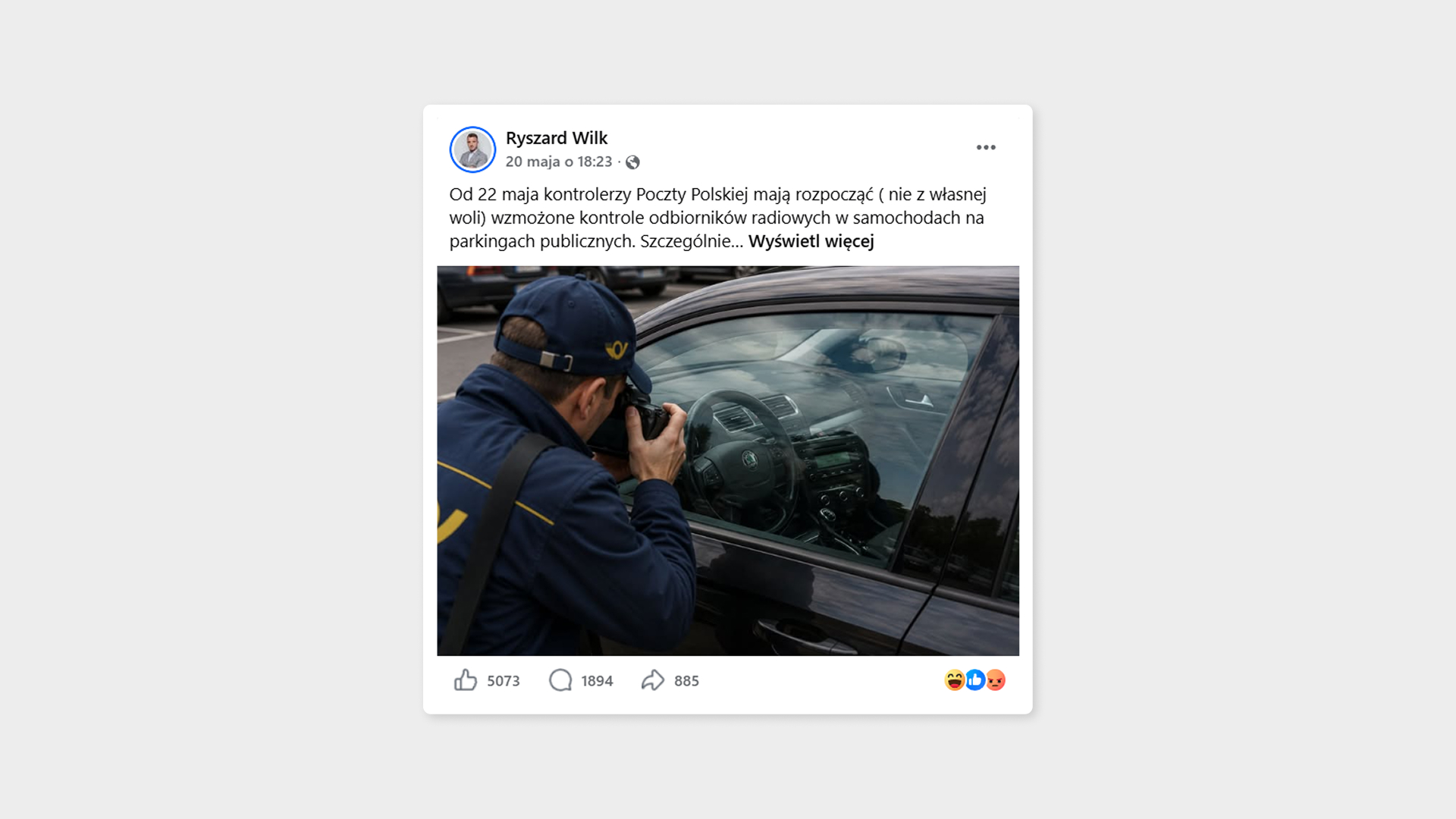 Post posła Ryszarda Wilka, źródło: Facebook