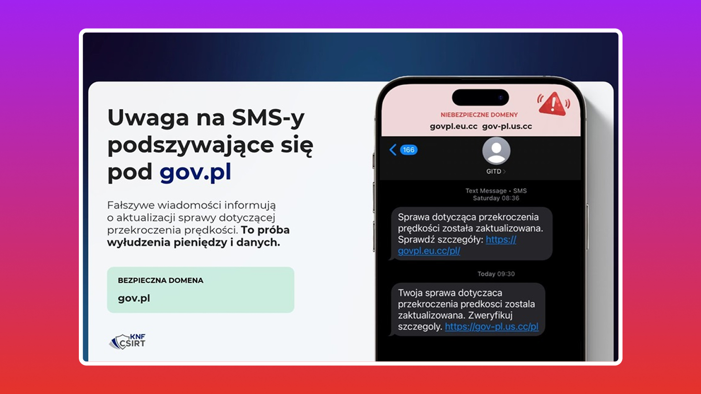 SMS-y podszywające się pod Główny Inspektorat Transportu Drogowego (fot. CSIRT KNF)