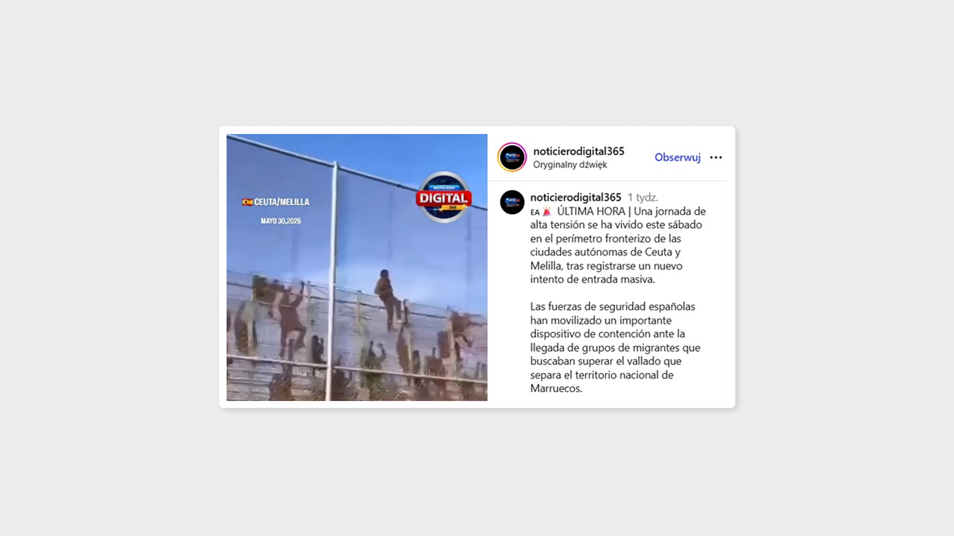fot. Post Noticiero Digital 365, źródło: Instagram