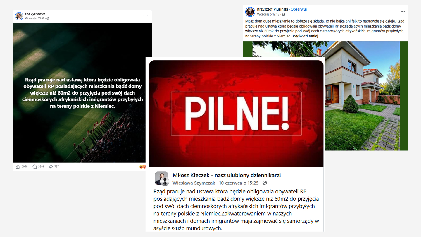 Przykłady fałszywych informacji rozpowszechnianych w ostatnich dniach.